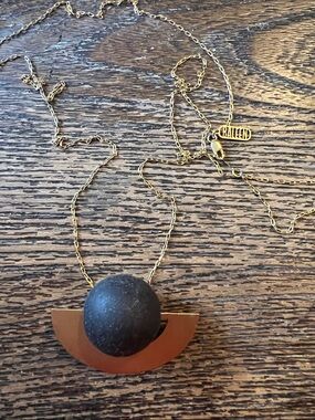 14k gold plated Baleen ball necklace